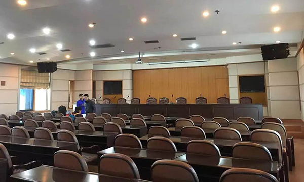 雙八寸線陣音箱組成會(huì)議室音響系統(tǒng)【爵士龍】